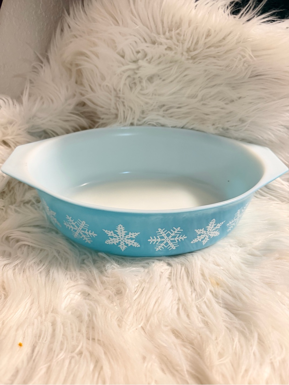 Vintage Pyrex Turquoise Snowflake 045 Casserole Dish 2.5 Qt No Lid